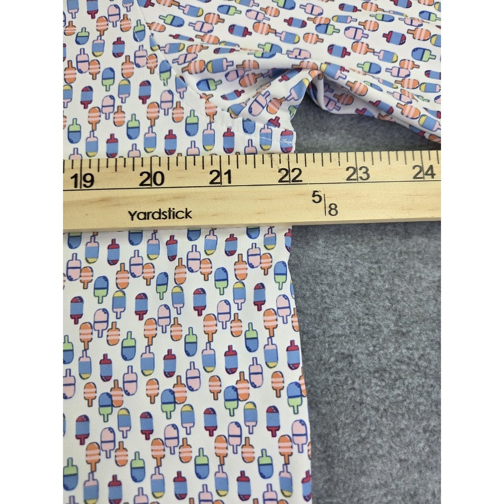 Turtleson Men's Polo Shirt Medium, Multicolor Ice Cream Popsicle Print, Golf Fun - Picture 5 of 7
